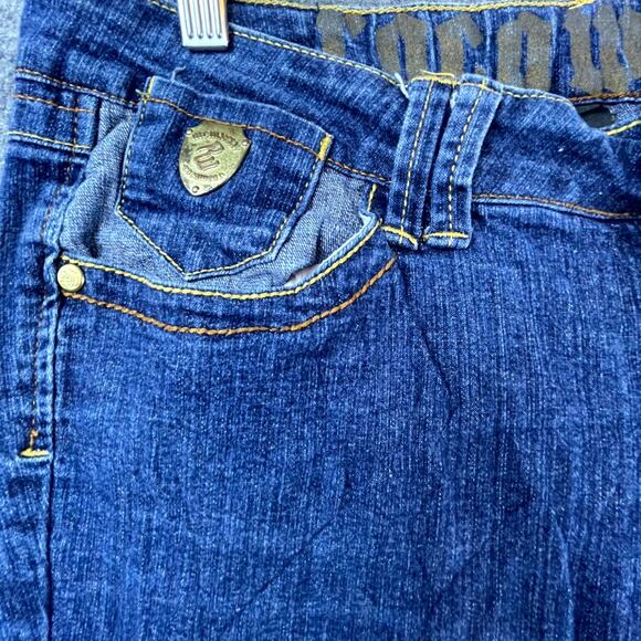 Vintage Rocawear Bootcut Jeans Womens 11 Blue Denim Y2K Logo Embroidered - Picture 4 of 11